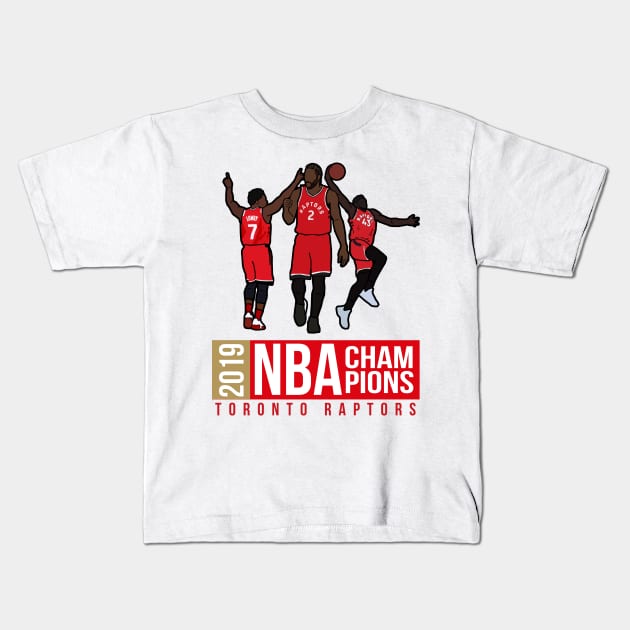 2019 NBA Champions Toronto Raptors Kids T-Shirt by xavierjfong